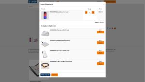 ETRON onRetail All-in-One-Lösung Screenshot Warenkorb