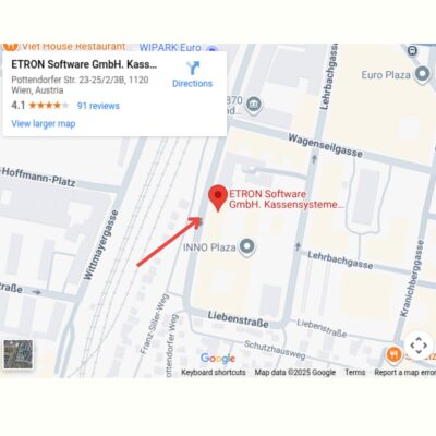 Google Maps Anzeige von ETRON