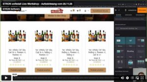 ETRON onRetail Live-Workshop – Aufzeichnung vom 25.11.25: Einrichtung und Gestaltung des ETRON-Onlineshops sowie die Anbindung von Produkten, Zahlungen und Filialbeständen sowie effiziente Shop-Konfiguration und Go-Live-Prozess.