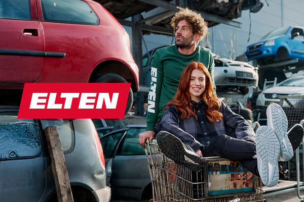 ELTEN Werksverkauf mit Sicherheitsschuhen – Markenmotiv zu ETRON onRetail für Kasse, Lager und flexible Preislisten