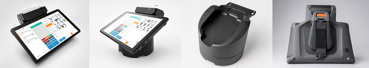 All-in-One Registrierkasse von ETRON mit integriertem Bondrucker, 2D-Scanner und optionaler Ladestation
