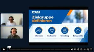ETRON onRetail Live-Demo – Digitale Kundenerfassung & Newsletter – Aufzeichnung vom 23.09.2026: Kundenanlage per Webformular oder direkt an der Kasse, Double-Opt-in, gezielte Kundenauswahl, Newsletter-Gestaltung, Versand, Automatisierung und Erfolgsauswertung.